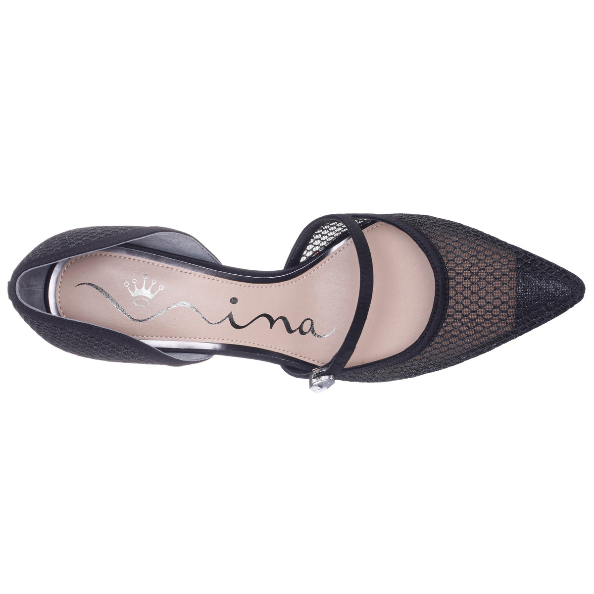 Nashly Black Mid-Heel Pump | Nina Shoes