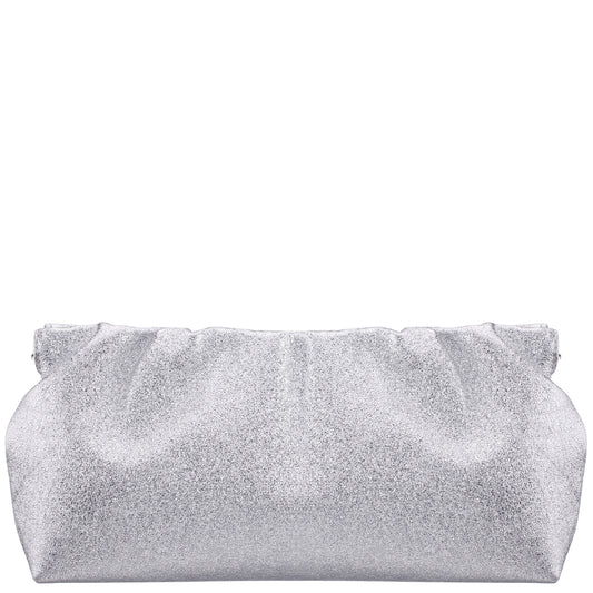 Thea-T Silver Stellarglow Fabric Frame Clutch | Nina Shoes