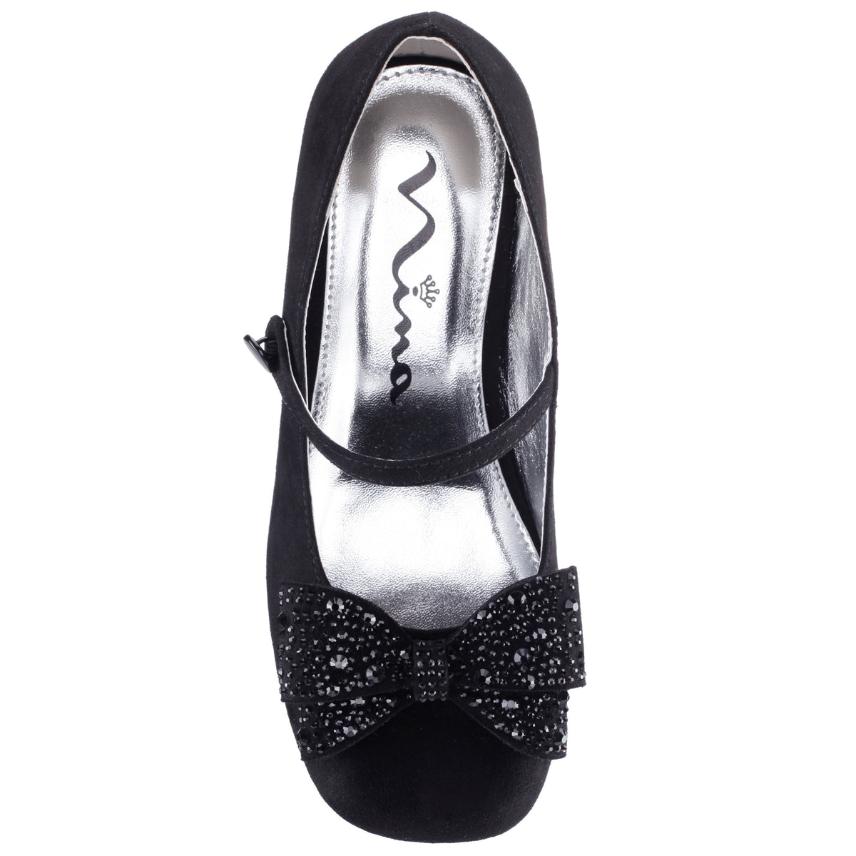 Girls Nole Black Suede Mary Jane Pumps | Nina Shoes