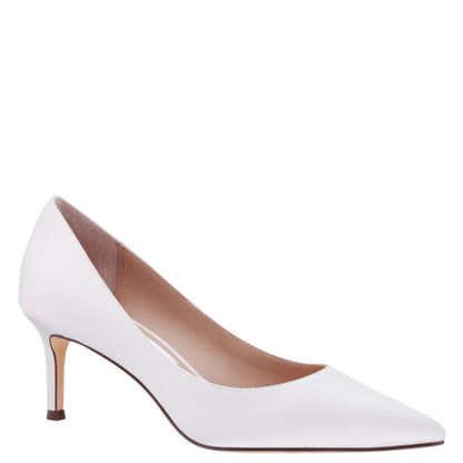 Nina60 Ivory Satin Mid-Heel Classic Pump | Nina Shoes
