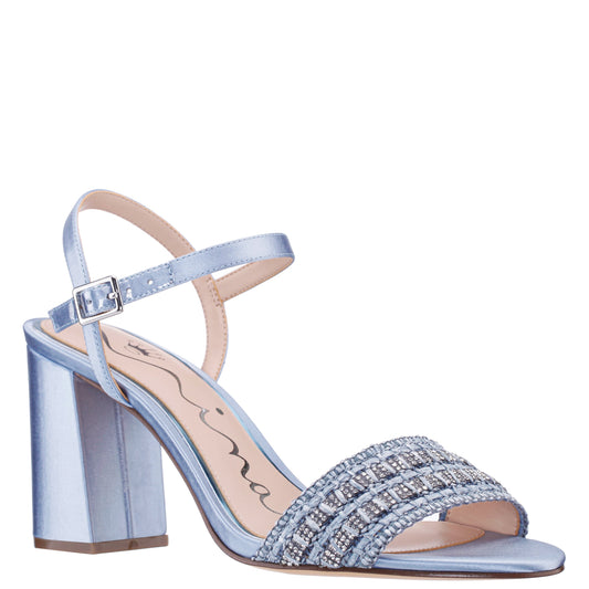 Herma Blue Sandal Mid-Heel | Nina Shoes