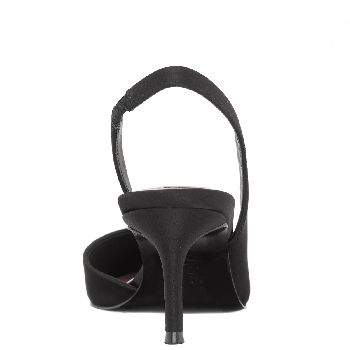 Nina60s Black Satin Mid-Heel Slingback Pumps | Nina Shoes