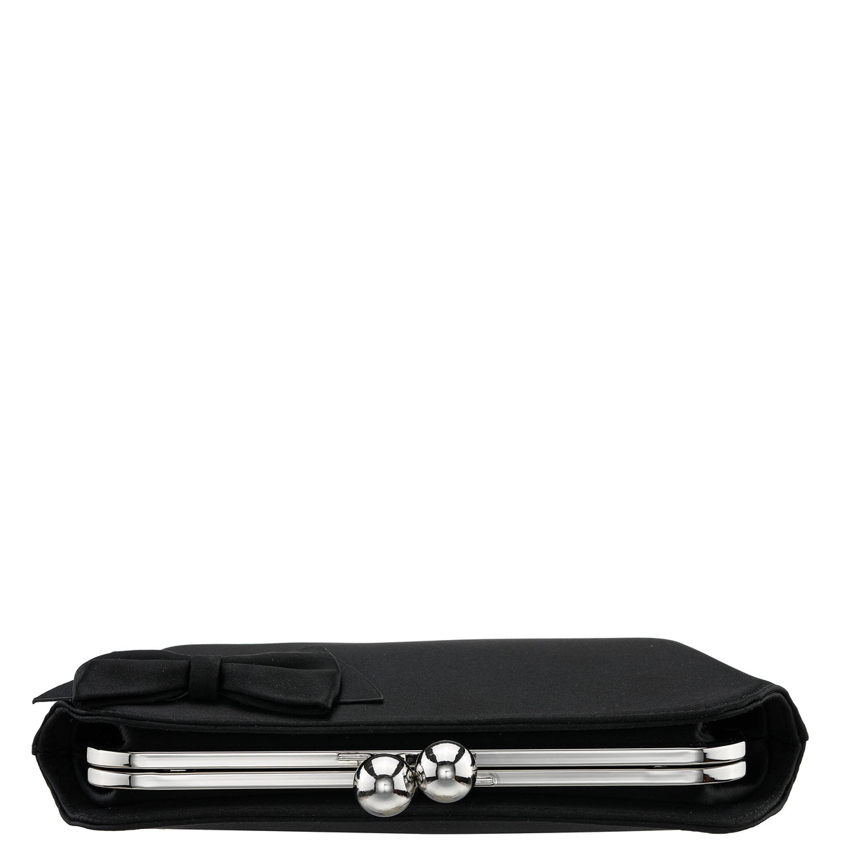 Kenji-K Black Satin Frame Clutch | Nina Shoes