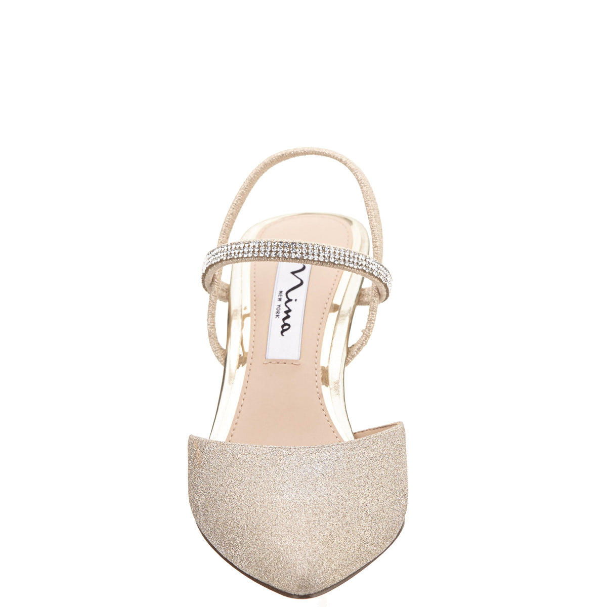 Billie Platino Glitter Mid-Heel Pumps | Nina Shoes
