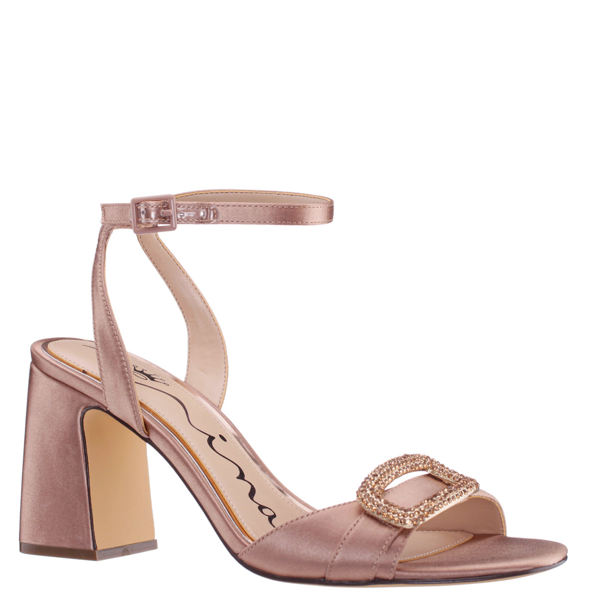 Quenbie Brown Sandal Mid-Heel | Nina Shoes