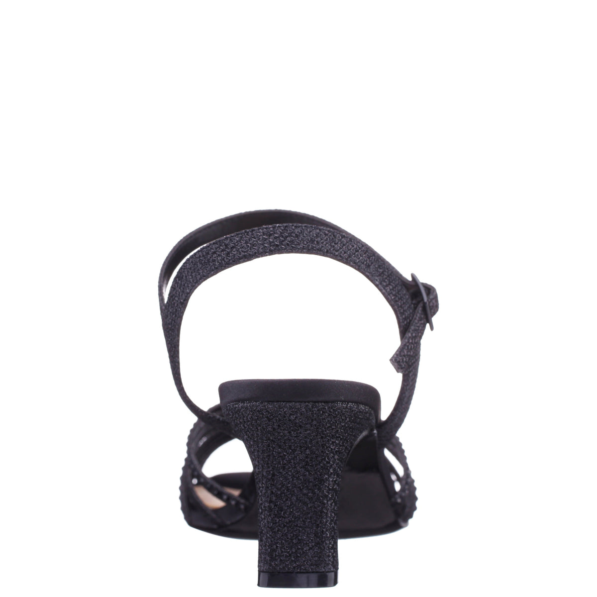 Bryna Black Ankle Strap Mid-Heel Sandals | Nina Shoes