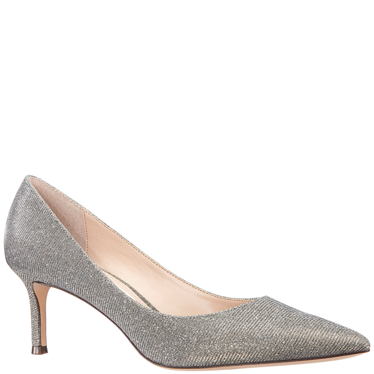 Nina60 Steel Metallic Textured Mid-Heel Classic Pump | Nina Shoes