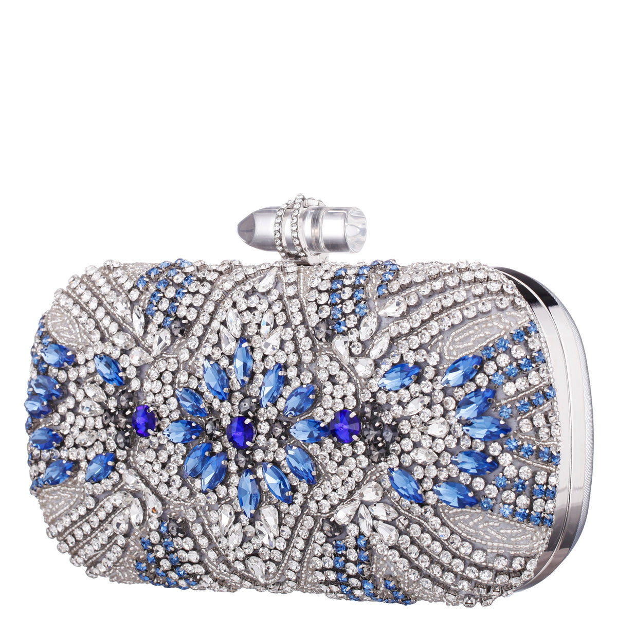 Gelsey Silver Crystal Embellished Minaudiere | Nina Shoes