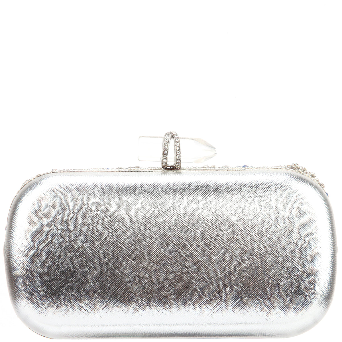 Gelsey Silver Crystal Embellished Minaudiere | Nina Shoes