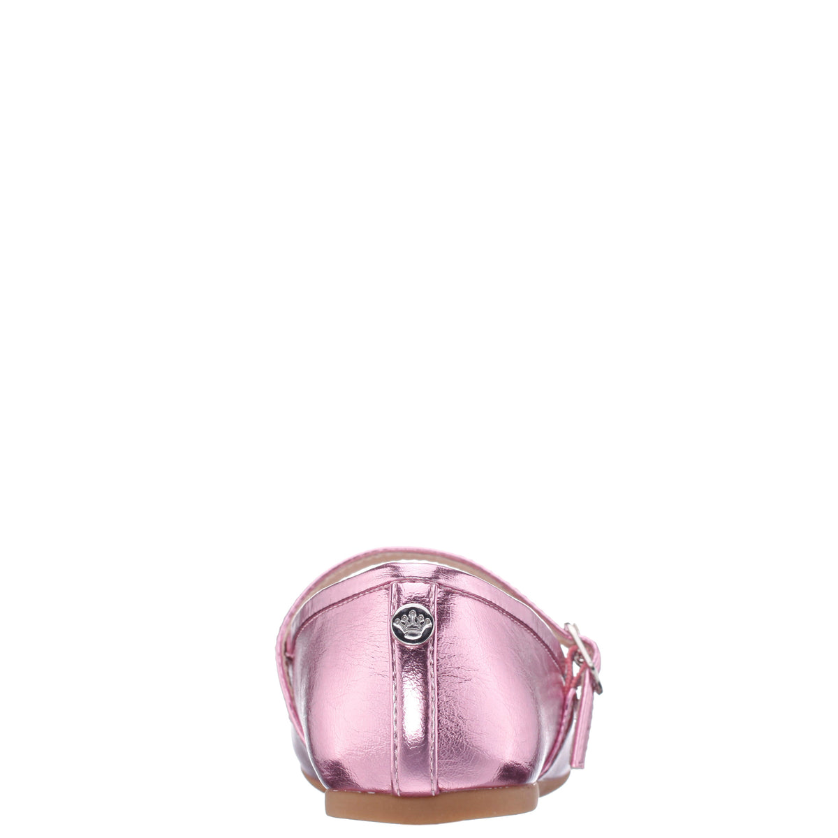 Girls Nicola Pink Crackle Metallic Ballet Flats | Nina Shoes