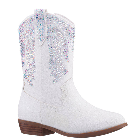 Girls Hawley White Heel Cowboy Boots | Nina Shoes