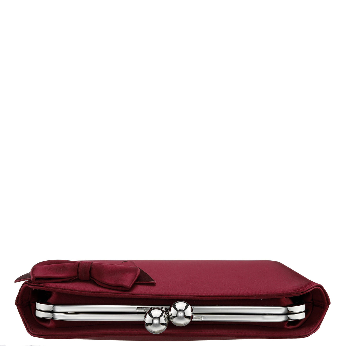 Kenji-K Red Satin Frame Clutch | Nina Shoes