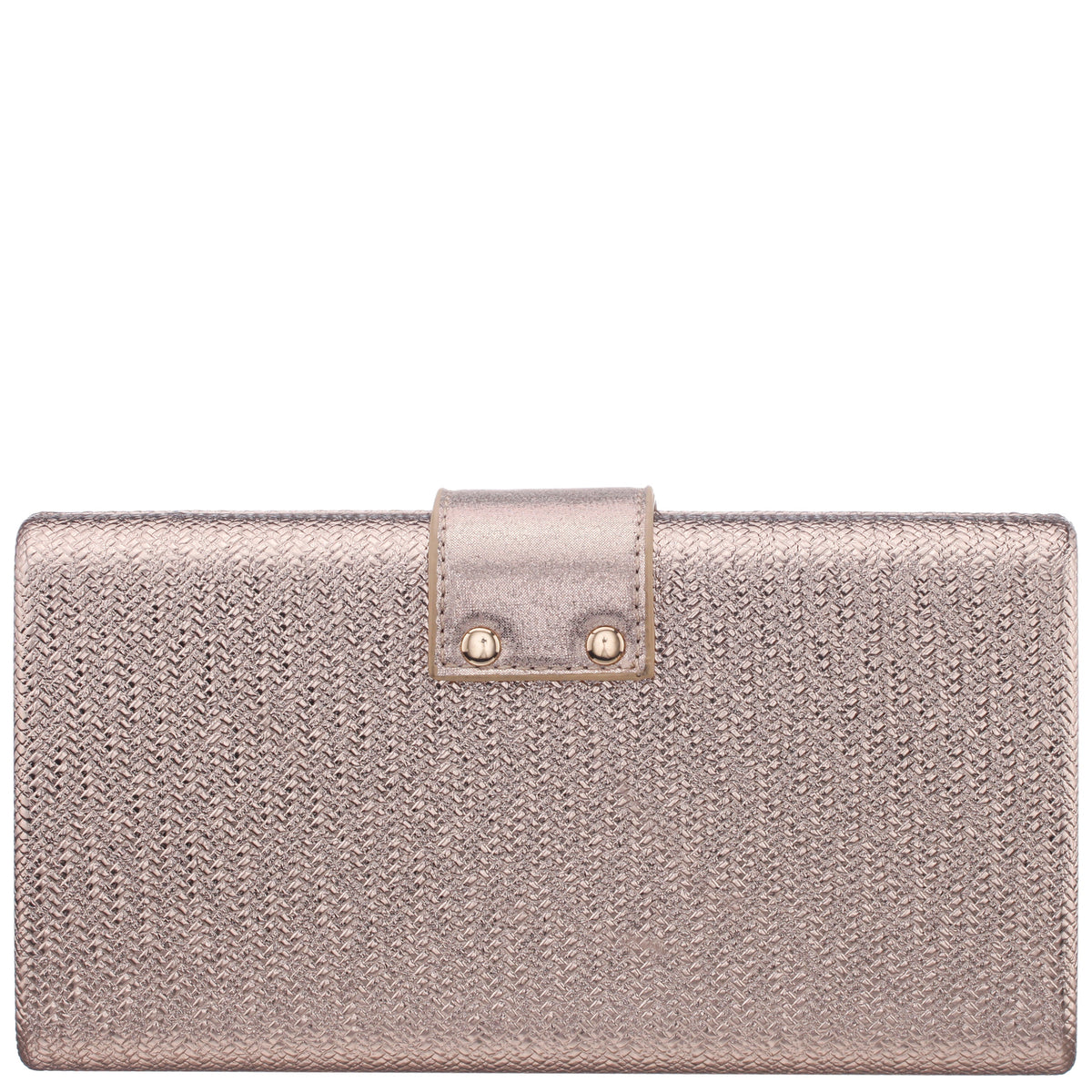 Presly Antique Gold Embossed Weav Minaudiere | Nina Shoes