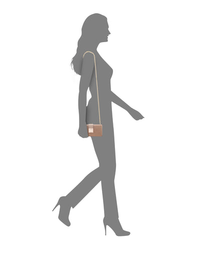 Presly Brown Embossed Woven PU / Reflective Suedette Minaudiere | Nina Shoes