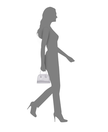 Ainsley True Silver Reflective Suedette Handle Bag | Nina Shoes
