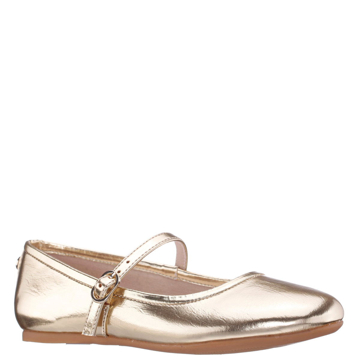 Girls Nicola Gold Crackle Metallic Ballet Flats | Nina Shoes