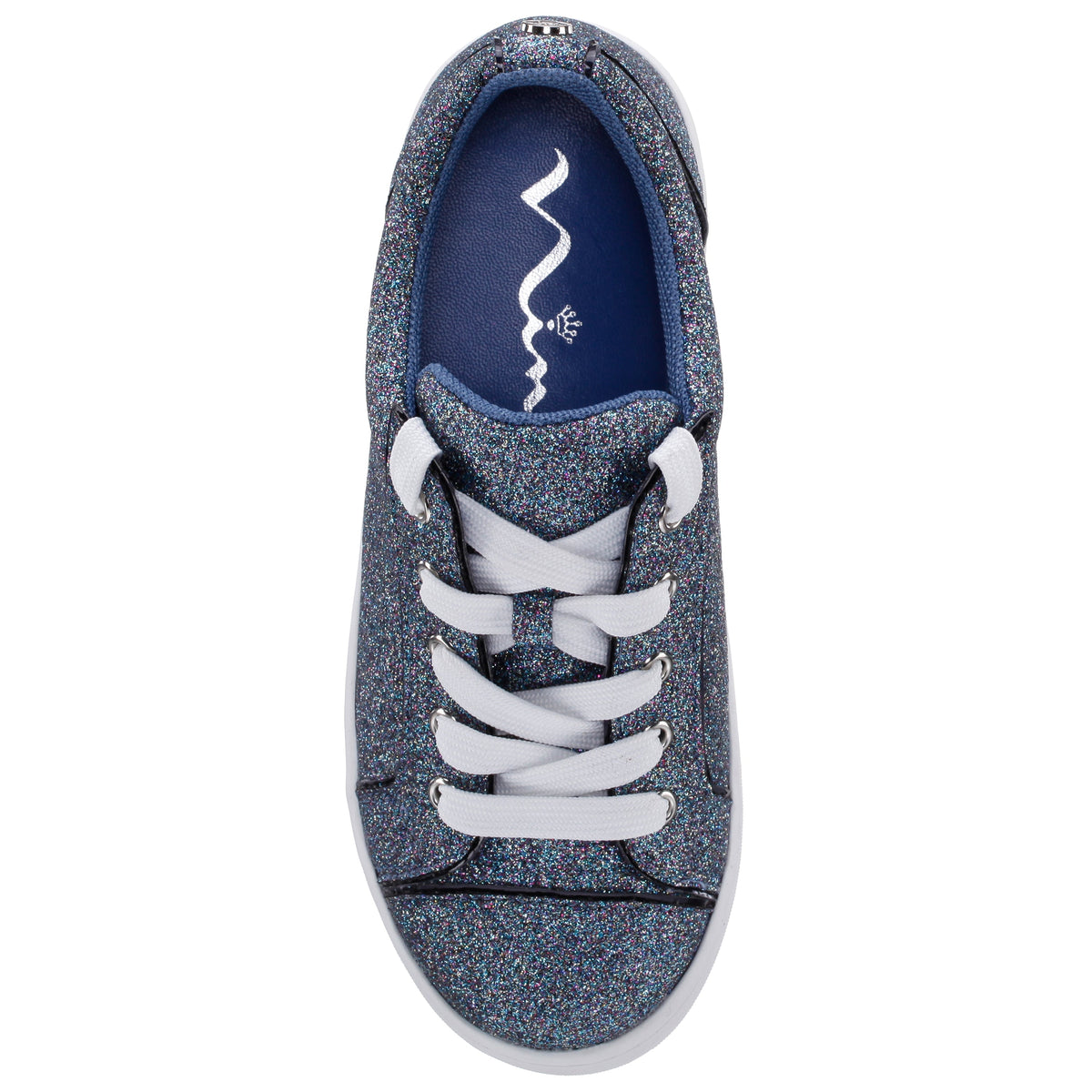 Girls Portia Blue Glitter Low Top Sneakers | Nina Shoes