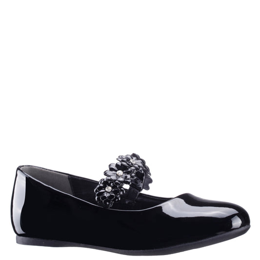 Girls Rozy Black Patent Ballet Dress Shoes | Nina Shoes