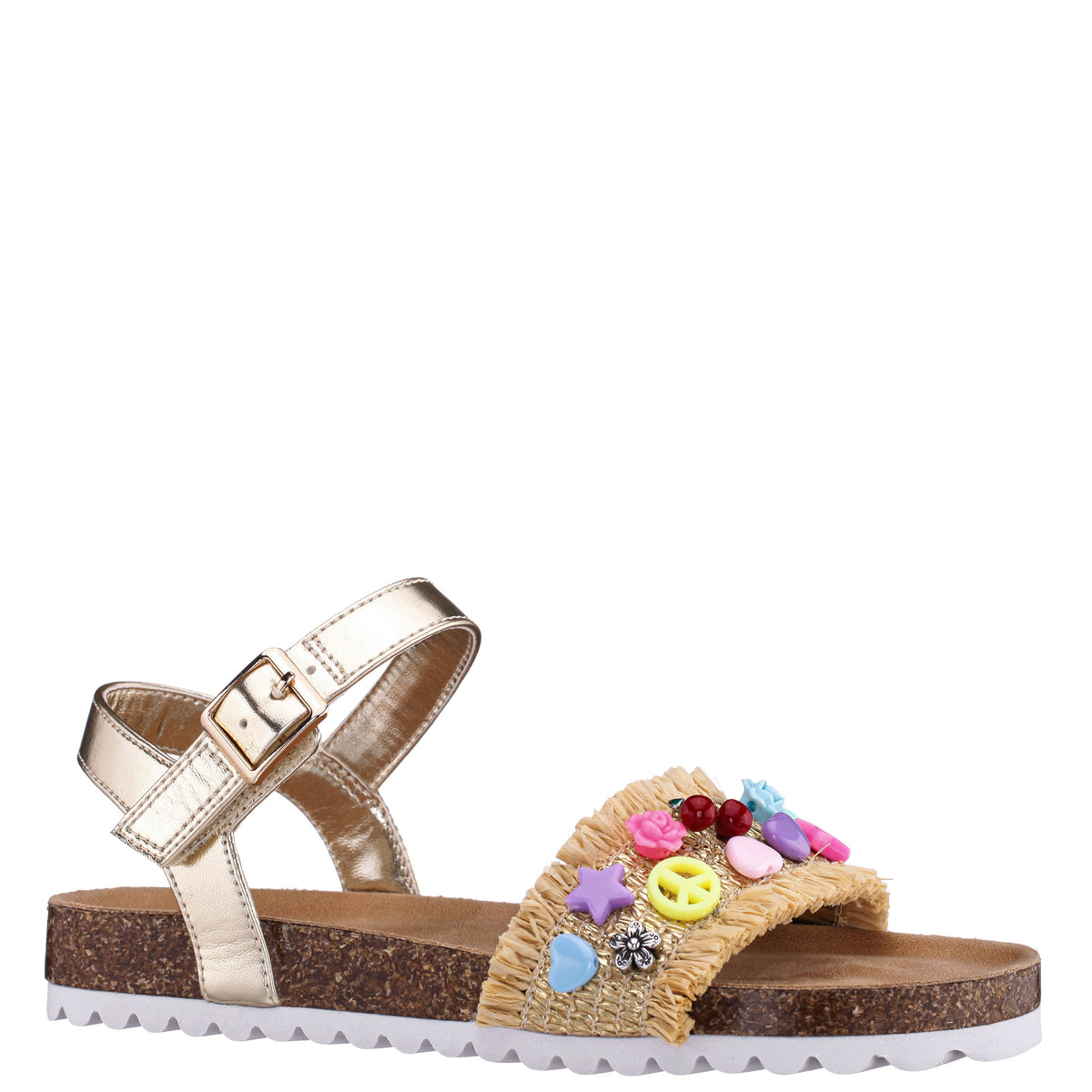 Girls Hazina Beige Footbed Sandal | Nina Shoes