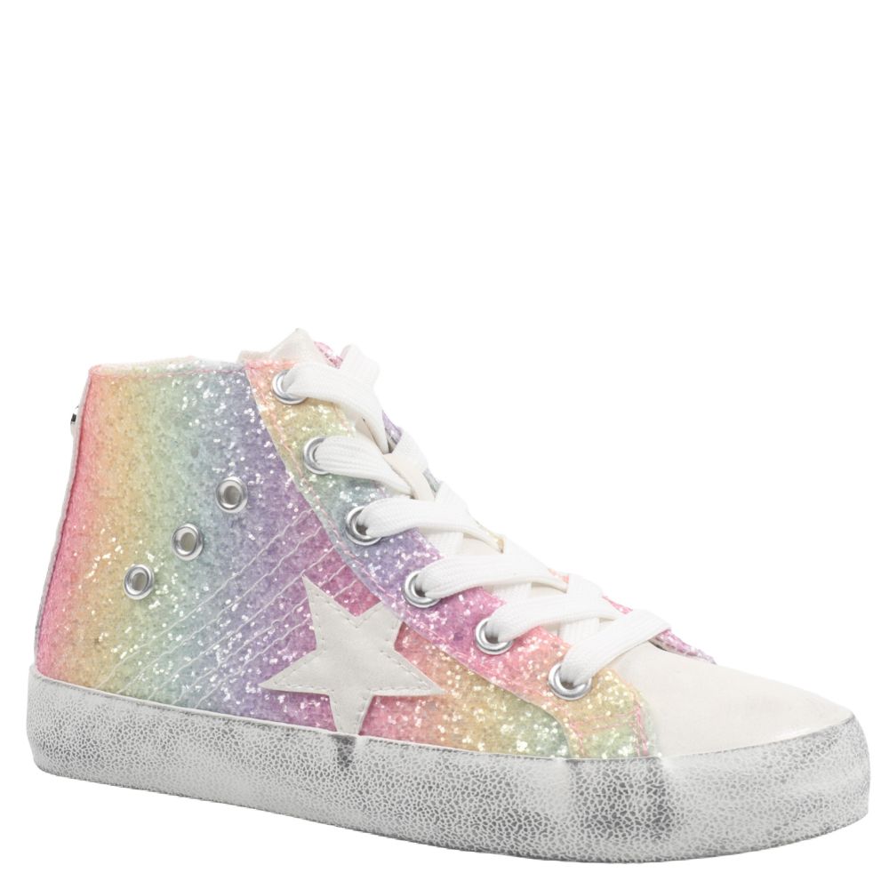 Girls Taralyn Multi Glitter High Top Sneakers | Nina Shoes