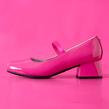 Girls Tevi Black Patent Elastic Strap Dress Shoes | Nina Shoes