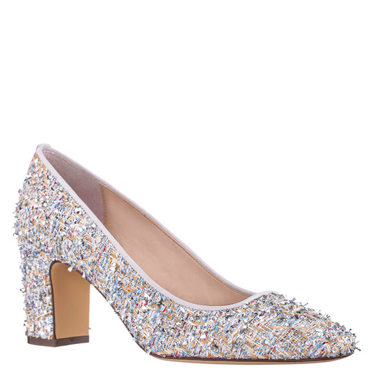 Giovana Silver Block-Heel Pump | Nina Shoes