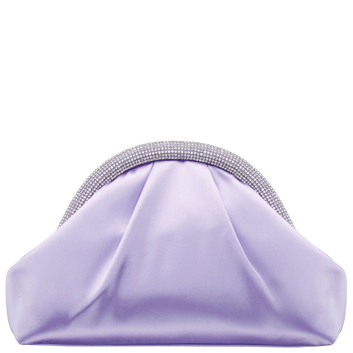 Jane Purple Satin/Glass Crystal Frame Clutch | Nina Shoes