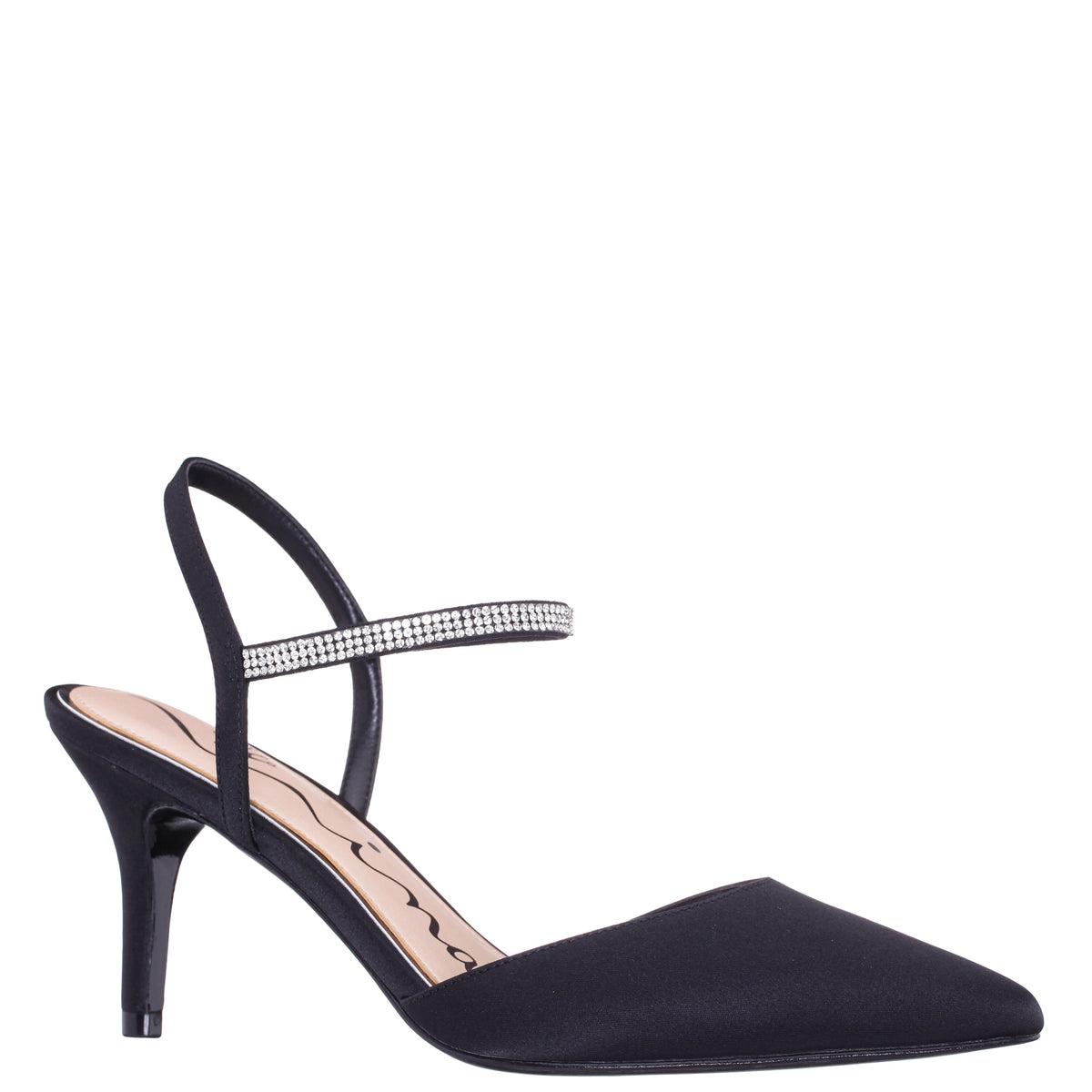 Taisha Black Sling Back Mid-Heel Dress Shoes | Nina Shoes
