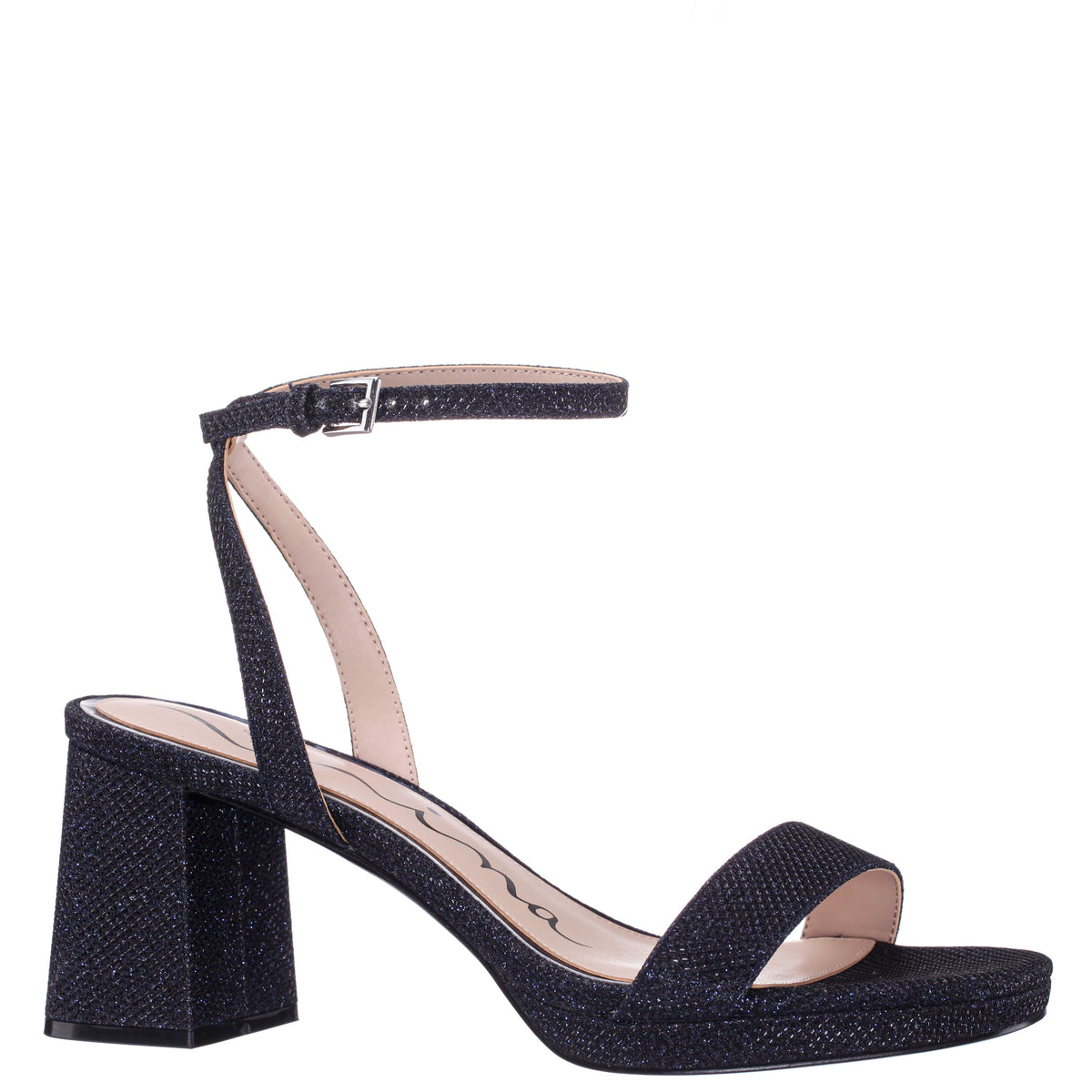 Bergen Blue Textured Block-Heel Platform Sandals | Nina Shoes