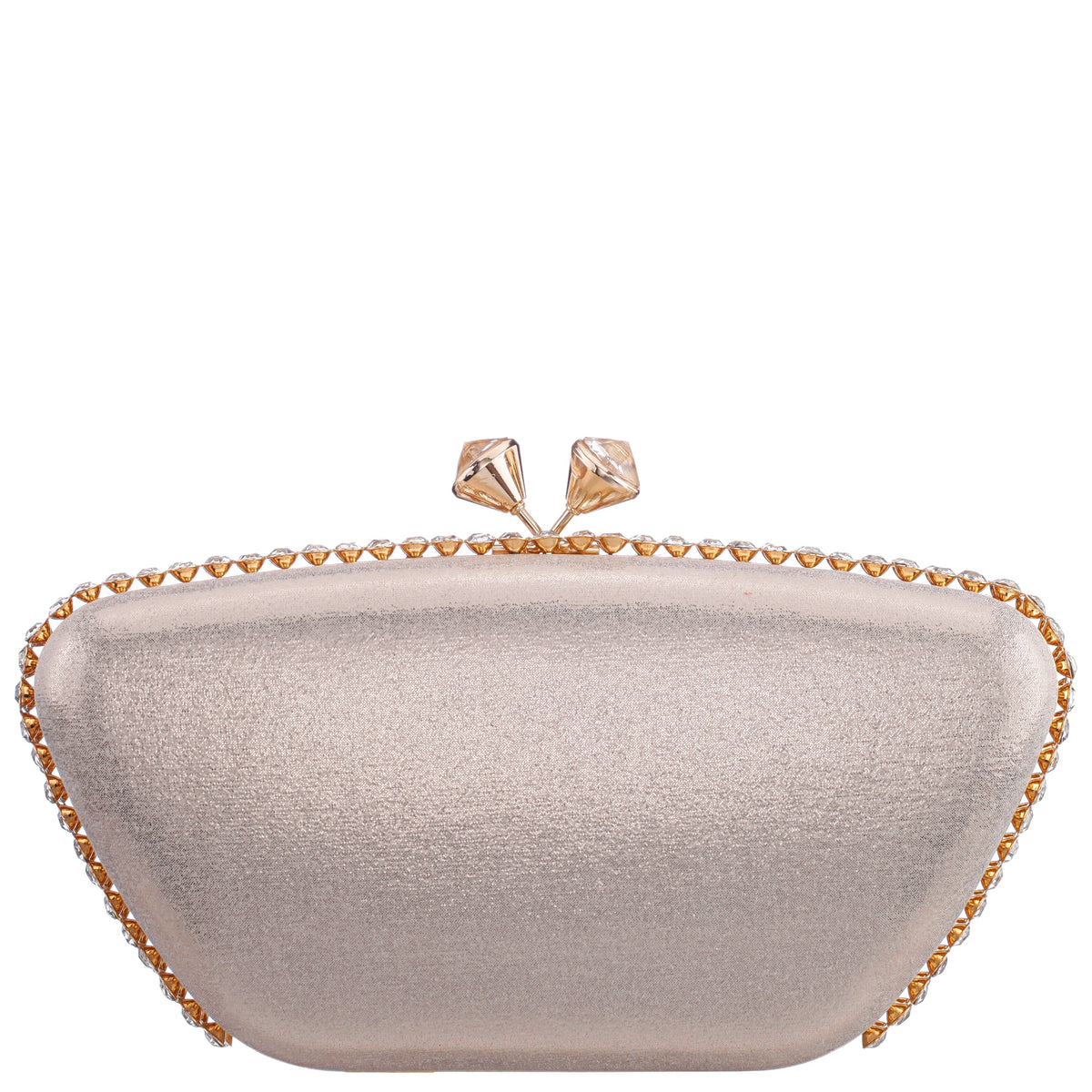 Goddess Platino Reflective Suedette / Glass Crystal Minaudiere | Nina Shoes