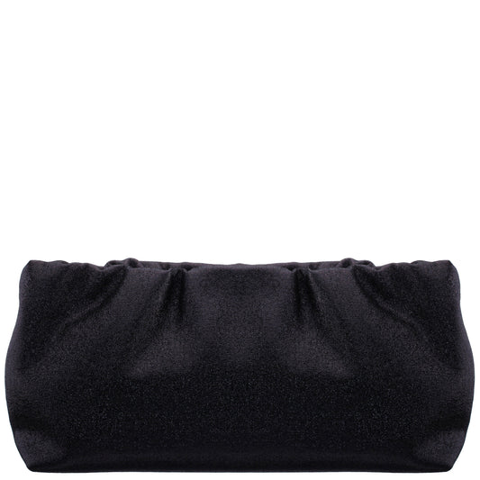 Thea-T Black Stellarglow Fabric Frame Clutch | Nina Shoes