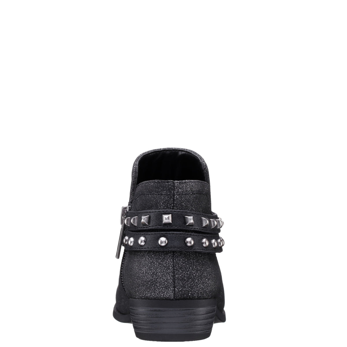 Girls Nicolena Black Shimmer Inside Zip Ankle Boots | Nina Shoes