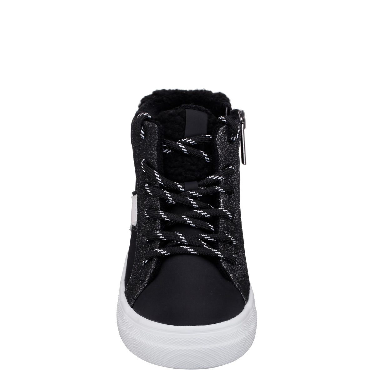 Girls Tricia Black Inside Zip High Top Sneakers | Nina Shoes