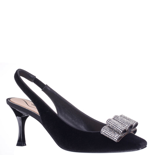Jolanda Black Slip On Mid-Heel Dress Shoes | Nina Shoes