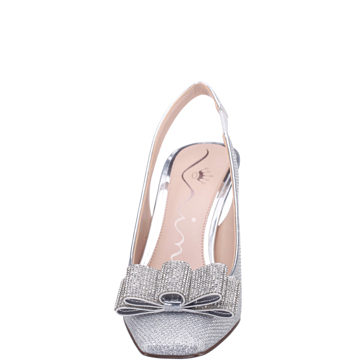 Jolanda Silver Slip On Mid-Heel Dress Shoes | Nina Shoes