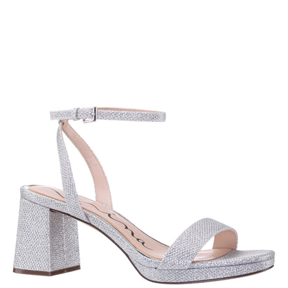 Bergen Silver Textured Block-Heel Platform Sandals | Nina Shoes